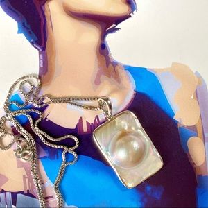 MABE PEARL Necklace Sterling Silver